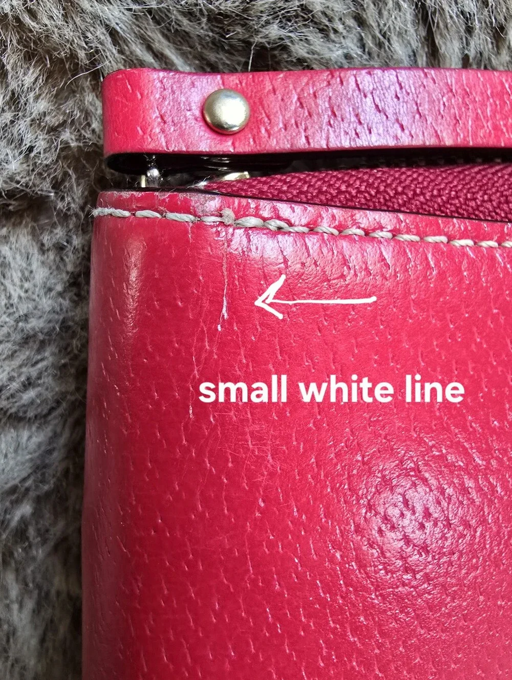 kate spade Leather Wellesley Personal Agenda Planner Cherry Red Zip Around RARE